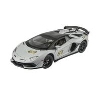 Scala 1/24 per Lamborghini per Aventador SVJ 63 Super Car Model Sound Light Collection Giocattoli pressofusi in metallo Batteria non inclusa(Grey)
