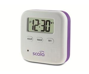 scala 20821 - Scatola portapillole a 4 scomparti, 5 sveglie, 45 g, colore: Bianco