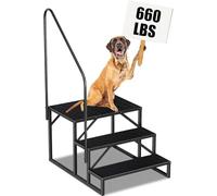 Scala 3 Gradini con Corrimano, Scaletta per Piscina Gradini Acciaio Antiscivolo per Caravan, Scale Gradini Portatile per Camper con Cinque Ruote, Scaletto per Casa