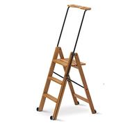 Scala 3 gradini TUSCANIA 170/3, Legno - Chiudibile - Con sistema di sicurezza - Finitura Ciliegio - Arredamenti Italia