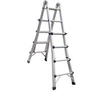 Scala 8+8 gradini alluminio professionale 2 tronchi 4,29mt Le Officine OFSCAAL42