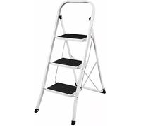 Scala a 2 gradini in acciaio a 3 gradini, portatile, pieghevole, resistente, antiscivolo, per giardinaggio fai da te, capacità 150 kg, per cucina, casa, industriale, resistente, salvaspazio, con