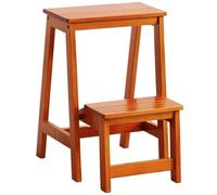Scala a 2 gradini, sgabello leggero e portatile a 2 gradini, scala in legno for uso domestico(Light brown)