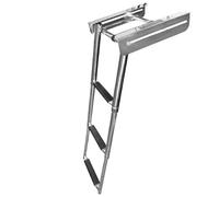 Scala a 3 gradini in acciaio inox sotto la piattaforma scorrevole montaggio scala telescopica for l'imbarco sulla barca accessori for barche