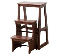 Scala a 3 gradini, sgabello leggero e portatile a 3 gradini, scala in legno for uso domestico(Brown)