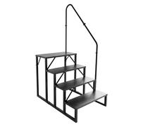 Scala a 4 Gradini con Maniglie, Scaletta Portatile per Camper, Scala per Esterni, Scala per Piscina, Scala per Animali Domestici, Scaletto con Corrimano in Acciaio con Portata di 300 Kg