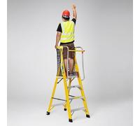Scala a 4 gradini con piattaforma girevole con ils - Sgabello pieghevole isolato per uso domestico e industriale, scale portatili per magazzini e progetti fai da te