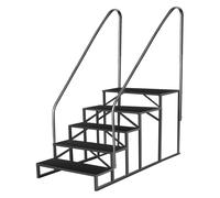 Scala a 5 Gradini con 2 Maniglie, Scaletta Portatile per Camper, Scala per Esterni, Scala per Piscina, Scala per Animali Domestici, Scaletto con Corrimano in Acciaio con Portata di 300 Kg