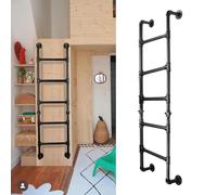 Scala a 5 Gradini per Letti a Castello, Pozzi di Finestra del Seminterrato e Soffitte, Scala di Emergenza in Metallo Nero, Capacità di Carico 150kg, 165cm, Ideale per Casa, Dormitorio, Terrazza