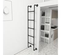 Scala a Castello in Metallo per soppalco con Scala di Uscita dal seminterrato imbullonata per soffitta dormitorio Camper Ponte Scala a pioli Nera da 45 Pollici per Letto Alto e Accesso al so