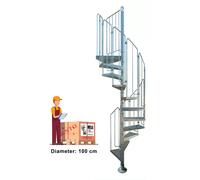 SCALA A CHIOCCIOLA - Modello THOR- IN ACCIAIO ZINCATO - ITA