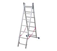 SCALA A DUE ELEMENTI 'STILO' 9+9 gradini - H. 4,26 mt - montante 65x25 mm