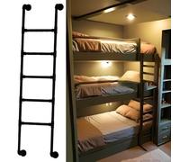 Scala a gradini in metallo da parete, 1,5 m, 1,8 m, 2,1 m, 2,4 m, per soffitta e loft, capacità di 150 kg, soluzione antincendio a 4-8 gradini