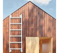 Scala a pioli in ferro battuto per soffitte e loft, scala antincendio, accesso al pozzo della finestra del seminterrato, regolabile da 115 a 170 cm, design in metallo resistente