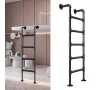 Scala a pioli in Metallo Resistente da Parete per soffitta, soffitta, seminterrato, Finestra, Uscita, dormitorio, Biblioteca, Scala in Ferro battuto per Letto a Castello, Colore ne