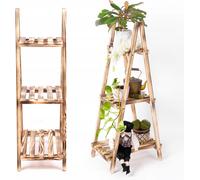 Scala a pioli letto rialzato balcone | scala per fiori scaffale da esterno interno terrazzo balcone | letti rialzati per giardino scala per piante letto verticale con 3 ripiani | Gef