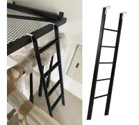 Scala a pioli per Letto a Castello sostituibile da Pavimento, 116/130/140/150/160 cm, Solo Scala per Letto Singolo Corto, scaletta in Metallo Nero per soppalco, dormitorio (150 cm/