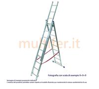 FACAL Scala Alluminio Allungabile a libretto 9x3 gradini cm 258/594 - SL260-3