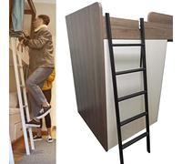Scala a soppalco con Ganci, Scala per Letto rialzato per roulotte da Viaggio, Scala per Letto rialzato per dormitori scolastici per Figlie e Figli Maschi, Grigio Argento, Nero, Bianco (Color