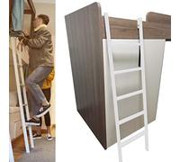 Scala a soppalco con Ganci, Scale per Letto rialzato per roulotte, Scale per Letto rialzato per dormitori scolastici per Figlie e Figli Maschi, Grigio Argento, Nero, Bianco (Colore: Bianco,