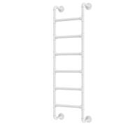 Scala a soppalco in Metallo Industriale - Scala di Fuga da Parete da 100-300 cm per finestre del seminterrato, Scala di Sicurezza per Salire Le Scale, Finitura Bianca (260 cm/102 Pollici)