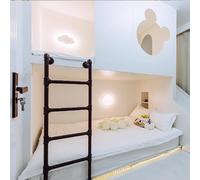 Scala a soppalco in metallo, scala di uscita a parete, seminterrato, scale dritte multiuso per soffitta, scale di ricambio resistenti per interni ed esterni, scale di accesso - Nero (180 cm/71 polli