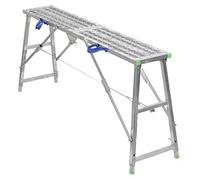 Scala a torre con piattaforma di lavoro pieghevole portatile regolabile in altezza, in acciaio zincato resistente, 180 cm, ideale per uso domestico e professionale, sgabello e panca versatili.