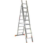 SCALA A TRE ELEMENTI 'OR3' 9+9+9 gradini - H. 5,65 mt - montante 73x25 mm