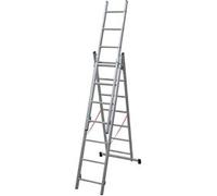 FACAL Scala Alluminio a Libretto Telescopica 3 x 11 gradini Altezza mt. 7,96 - SL310-3