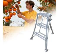 Scala a Treppiede Scala a Pioli in Alluminio per la Raccolta dei Cachi, Scala a 3 Gambe per la Raccolta della Frutta con Base Larga, Sgabello per Scale di Sicurezza(3ft/90cm/35.4in)