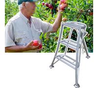 Scala a Treppiede Scala a Treppiede da Giardino e Frutteto, Scale a Pioli Regolabili a 3 Gambe con Piede a Forma di Loto, Scala Pieghevole, Scala da Albero con Podio(3ft/90cm/35.4in)