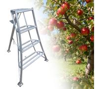 Scala a Treppiede Scala per Frutteto di Mele, Scale a Treppiede in Alluminio con Catena, Sgabello per la Raccolta della Frutta per Appassionati di Giardinaggio(130cm(4.3ft))