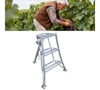 Scala a Treppiede Scala Portatile da Frutteto con Gradino Largo, Scale Pieghevoli a Treppiede con 3 Gambe, Scala da Vigneto per Raccolta/Potatura Alberi/Manutenzione del Giardino(90cm(3ft))