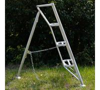 Scala a Treppiede Scale a 3 Gambe per la Raccolta della Frutta da Giardino, Scala Portatile in Alluminio per Frutteto con Ampia Piattaforma, Scale Pieghevoli con Treppiede(4.3ft/130cm/51.2in)