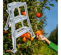Scala a Treppiede Scale da Giardino in Alluminio per la Raccolta della Frutta, Scala da Frutteto a Treppiede con Struttura Antiscivolo, Scala per Alberi da Frutto per Mele/Mango(3 step-1.09m/3.6ft)