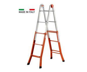 SCALA ACCIAIO TELESCOPICA MULTIFUNZIONE GRADINI 3+3 PEPPINA GIERRE