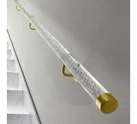 Scala acrilica ils 2,4 m 6,1 m trasparente antiscivolo per interni ed esterni, facile da installare, kit balaustra con staffa dorata, perfetto per scale e balconi