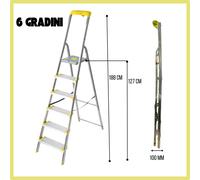 SCALA ALLUMINIO 5 6 GRADINI RICHIUDIBILE USO DOMESTICO PROFESSIONALE MAX 150 KG