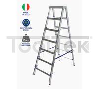 SCALA ALLUMINIO 6 GRADINI DOPPIA SALITA 1,46mt 6+6 CASALINGA NANCY CANNAROZZI
