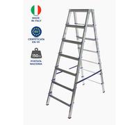 SCALA ALLUMINIO 8 GRADINI DOPPIA SALITA 1,92mt 8+8 CASALINGA NANCY S. CANNAROZZI