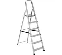 Garden Friend Scala Everest 6 gradini in alluminio Per uso domestico e bricolage Portata max 150 kg Grigio - grigio metallo S1405106