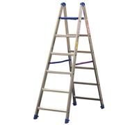 Scala alluminio professionale a doppia salita con piattaforma PABLO