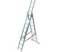 Scala alluminio telescopica Facal Euro Stilo 3 rampe x 11 gradini mt 7,40