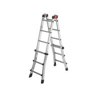 SCALA ALLUMINIO TELESCOPICA MULTIFUNZIONE GRADINI 3+4 PEPPINA 150KG Alu150Dlg...