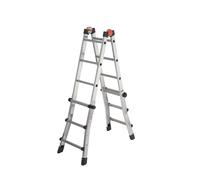 SCALA ALLUMINIO TELESCOPICA MULTIFUNZIONE GRADINI 4+4 PEPPINA 150KG Alu150Dlg...