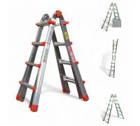 Scala Telescopica Alluminio 8+8 gradini Squadra MARCHETTI