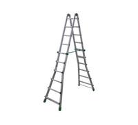 Scala Alluminio Telescopica Multiuso 5+5 Gradini Trasformabile Art. 70.00.55