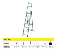 Scala Alluminio Telescopica Trasformabile Allungabile 2 3 Rampe 7 9 11 Gradini