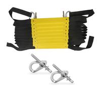 Scala antincendio, 10 m, con ancore, scala antincendio per casa a 3 piani, portatile, pieghevole e compatta, adatta per balconi