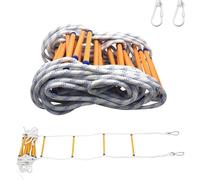 Scala Antincendio 12m,Scaletta Di Salvataggio Con Moschettoni,Scala Antincendio Ignifuga Per Uso In Emergenza,Portatile Di Emergenza,Per Case Di 3-6 Piani,Balconi e Ringhiere,Carico Fino a 200 Kg.